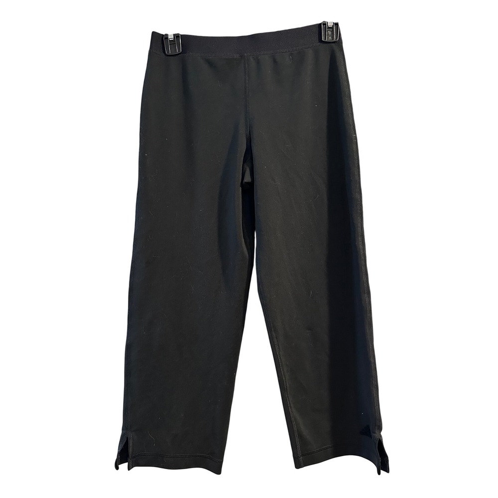 Adidas Mens Black Athletic Performance Pants Elastic Waist Small Side Slits S